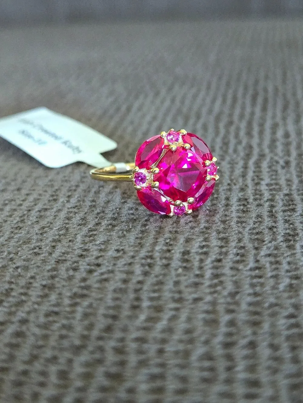 Shivam Lab🧪 Created Pink💕 Ruby Flower🏵 Ring💍 - NWT